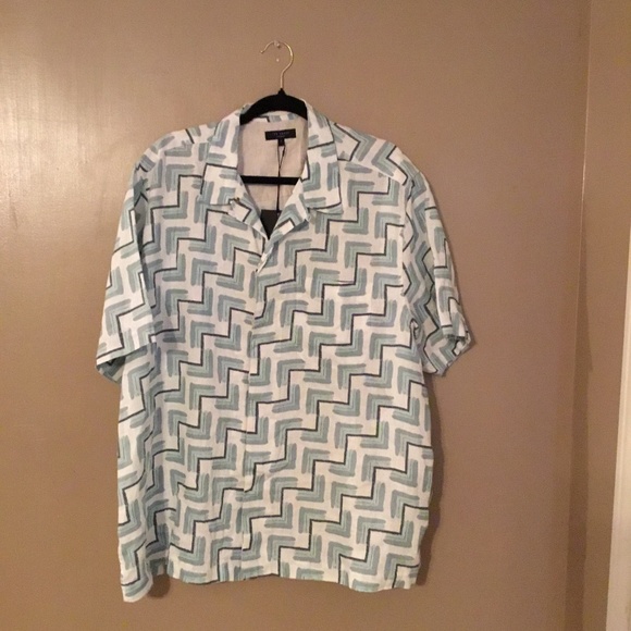 New Men Ted Baker linen shirt size 7 business casual - Picture 1 of 2